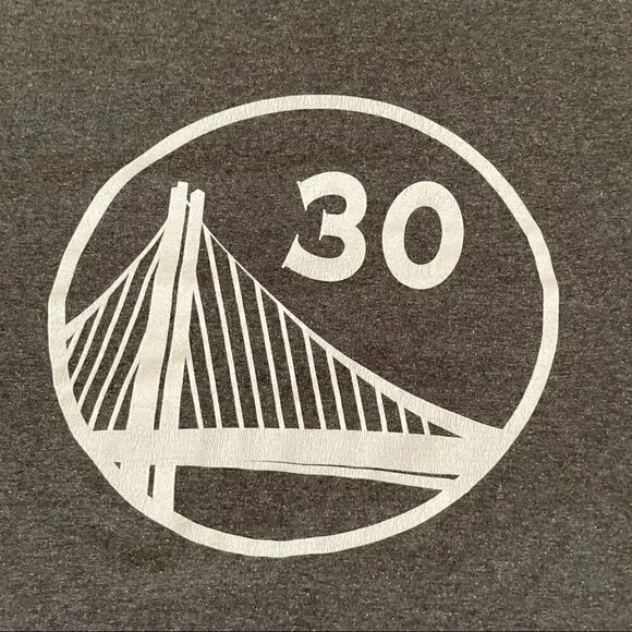 ADIDAS GOLDEN STATE WARRIORS COTTON GREY BASKETBALL T-SHIRT STEPHEN CURRY- LARGE - Picture 8 of 10